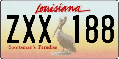 LA license plate ZXX188