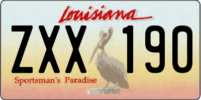 LA license plate ZXX190