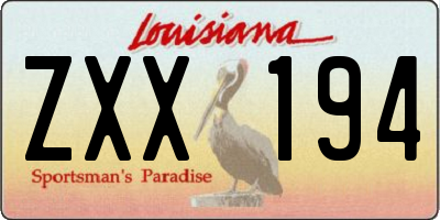 LA license plate ZXX194