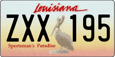 LA license plate ZXX195