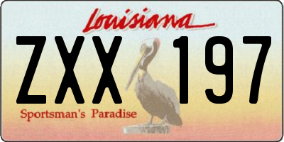 LA license plate ZXX197