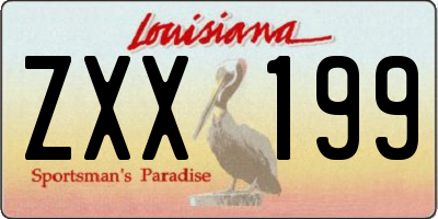 LA license plate ZXX199