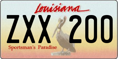 LA license plate ZXX200