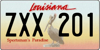 LA license plate ZXX201