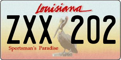 LA license plate ZXX202