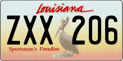 LA license plate ZXX206