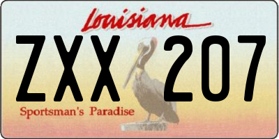 LA license plate ZXX207