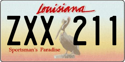 LA license plate ZXX211