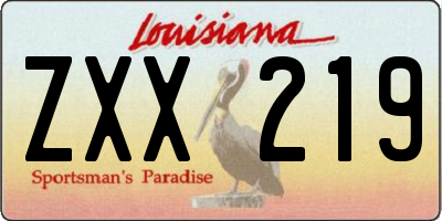 LA license plate ZXX219