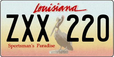 LA license plate ZXX220