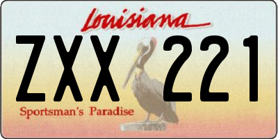 LA license plate ZXX221