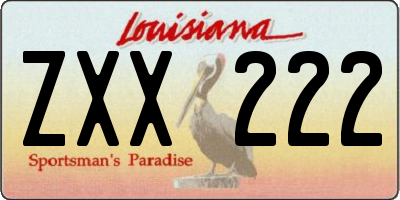 LA license plate ZXX222