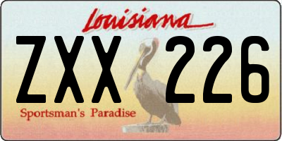 LA license plate ZXX226