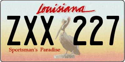 LA license plate ZXX227