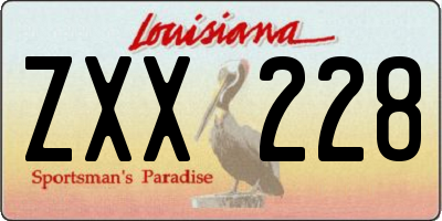 LA license plate ZXX228