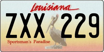 LA license plate ZXX229