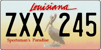 LA license plate ZXX245