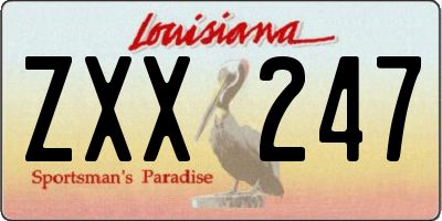 LA license plate ZXX247