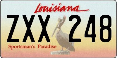 LA license plate ZXX248