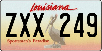 LA license plate ZXX249