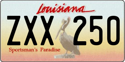 LA license plate ZXX250