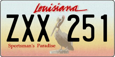 LA license plate ZXX251