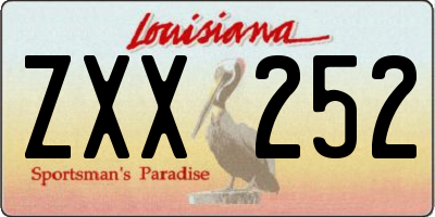 LA license plate ZXX252