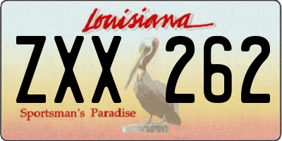 LA license plate ZXX262