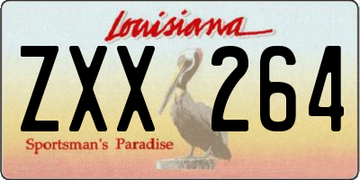 LA license plate ZXX264