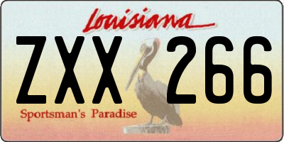 LA license plate ZXX266