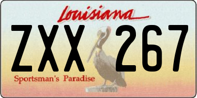 LA license plate ZXX267