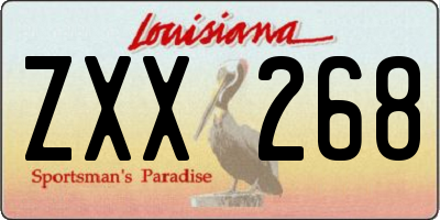 LA license plate ZXX268