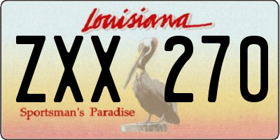 LA license plate ZXX270