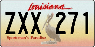 LA license plate ZXX271