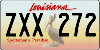 LA license plate ZXX272