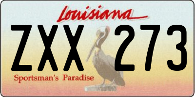 LA license plate ZXX273