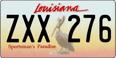 LA license plate ZXX276