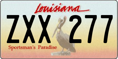 LA license plate ZXX277