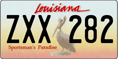 LA license plate ZXX282