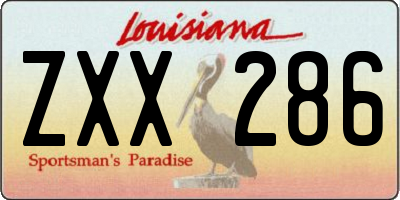 LA license plate ZXX286