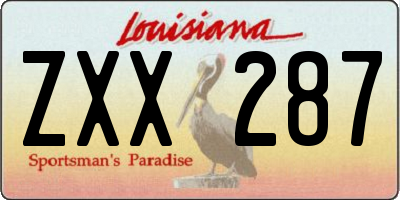 LA license plate ZXX287