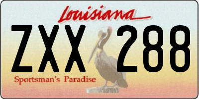 LA license plate ZXX288