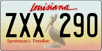 LA license plate ZXX290