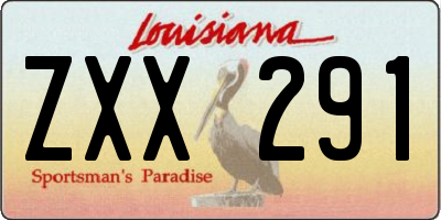 LA license plate ZXX291