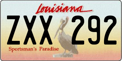 LA license plate ZXX292