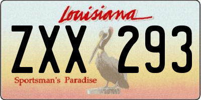 LA license plate ZXX293