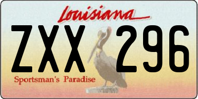 LA license plate ZXX296