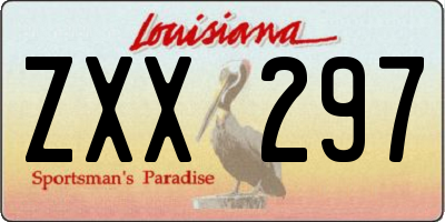 LA license plate ZXX297