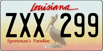 LA license plate ZXX299