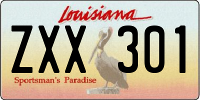 LA license plate ZXX301